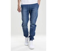 Urban Classics Pantalon Knitted Denim Jogpants Blue Washed XL