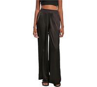 Urban Classics Pantalon Large en Satin pour Femme, Noir, Taille S, Noir, S