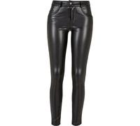 Urban Classics Ladies Mid Waist Synthetic Leather Pants Pantalons, Black, 28 Femme