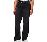 Urban Classics Pantalon Taille Haute Évasé Denim Femme Jean Noir W28L30