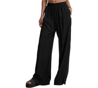 Urban Classics Pantalon Large en Viscose pour Femme, Noir