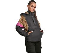 Urban Classics Ladies AOP Mixed Pull Over Jacket Blouson, Multicolore (Black/Leo 01945), X-Small Femme