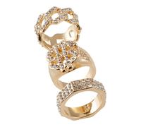Urban Classics Dollar Ring 3-Pack gold - L/XL