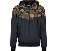 Urban Classics Pattern Arrow Windrunner Jacket, Noir/Camouflage en Bois, M Vestes Homme