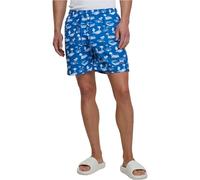 Urban Classics Pattern Palm Short de Bain pour Homme Noir/Olive Basiques Streetwear, Bleu Clair/Blanc, L