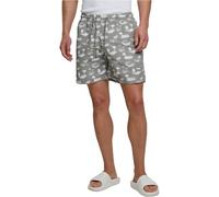 Urban Classics Pattern Palm Short de bain pour homme Noir/olive Basiques Streetwear, Vert olive/blanc, 5XL
