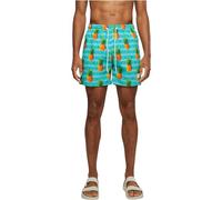 Urban Classics Short de bain Pattern Big Bleu 6XL Homme