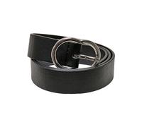 Urban Classics Petite Boucle de Ceinture, Noir/Argent, XL Mixte