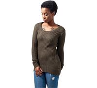 Urban Classics Pull Long Col Large Femme, Vert olive (176), L