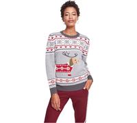 Urban Classics Pull Moche De Noël Teckel Femme Pull de Noël Vert/Blanc/Rouge