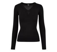 Urban Classics Ladies Knitted V-Neck Sweater Maillot de survêtement, Black, XXXL Femme
