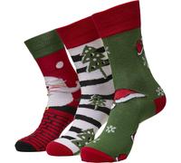 Urban Classics Rayures Père Noël Chaussettes 3-Pack Weihnachtssocken X-Mas