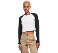 Urban Classics Rétro Baseball Bio T-Shirt à Manches Longues Femme Blanc/Noir L