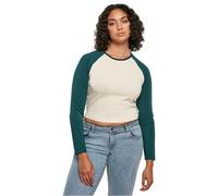 Urban Classics Rétro Baseball Bio T-Shirt à Manches Longues Femme Sable Blanc/Jaspe L