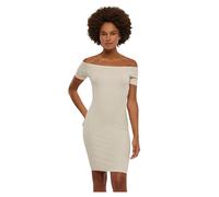 Robe côtelée à épaules dénudées femme Urban Classics Blanc 3XL