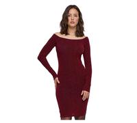 Urban Classics - Robe épaules dénudées pailletée manches longues - Rouge L Femme