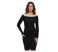Robe pull Ã manches longues et Ã©paules dÃ©nudÃ©es femme Urban Classics Noir S