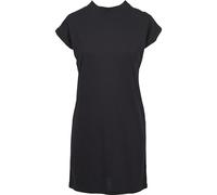 Urban Classics Robe Col Montant Manches Courtes Femme Robe Courte Noir 100% Coton