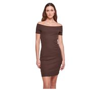 Robe côtelé à épaule dénudées femme Urban Classics Marron L
