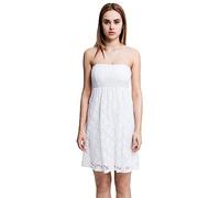 Urban Classics Robe en Dentelle Femme Robe Courte Blanc M 94% Nylon, 6% Élasthanne