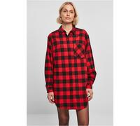 Urban Classics Robe femme Ladies Oversized Check Flannel Shirt Dress Black/Red XS