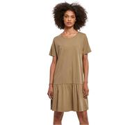 Urban Classics Robe pour Femme Valance Tee Robe pour Femme avec col en Volant sur la Partie Jupe Disponible dans de Nombreuses Couleurs Tailles XS à 5XL, Kaki, XS