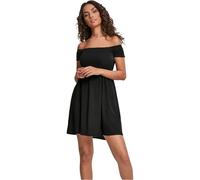 Urban Classics Ladies Smoked Off Shoulder Dress Robe, Noir (Black 00007), S Femme