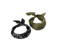 Urban Classics Satin Bandana 2-Pack, Noir/Olive, Taille Unique Mixte