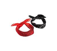 Urban Classics Satin Bandana 2-Pack, Noir/Rouge, Taille Unique Mixte