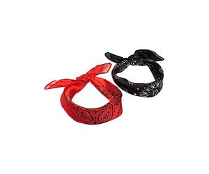 Urban Classics Satin Bandana 2-Pack, Noir/Rouge, Taille Unique Mixte