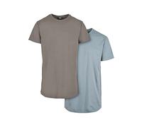 Urban Classics Shaped Long Tee 2-Pack T-Shirt, Asphalt/Dustyblue, S (Lot de 2) Homme