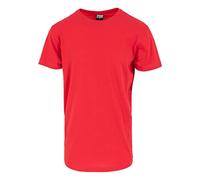 Urban Classics Shaped Long Tee Homme Manches Courtes Ourlet Arrondi Col Rond Basique Streetwear Minimaliste 100% Coton Jersey, Rouge (Fire Red 697), XL