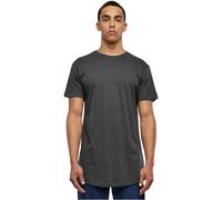 Urban Classics Shaped Long Tee Homme Manches Courtes Ourlet Arrondi Col Rond Basique Streetwear Minimaliste 100% Coton Jersey, Gris (Charcoal 91), S