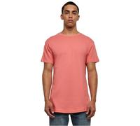 Urban Classics Shaped Long Tee Manches Courtes Ourlet Arrondi Col Rond Basique Streetwear Minimaliste 100% Coton Jersey, Homme, Rose (Color coral), Taille M pour