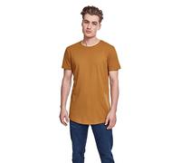 Urban Classics Shaped Long Tee Manches Courtes Ourlet Arrondi Col Rond Basique Streetwear Minimaliste 100% Coton Jersey Homme, Marron (Color nut), Taille 5XL pour