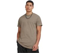 Urban Classics Shaped Long Tee, T-Shirt coupe droite Uni Col Ras Du Cou Manches Courtes Homme, Vert (Army Green 1144), Small