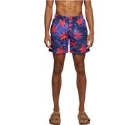 Urban Classics Short de bain homme à motif Bleu/Rouge Taille S