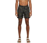 Urban Classics Pattern Swim Shorts, Multicolore (Palm/Olive 01692), 4XL Homme