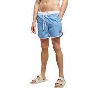 Urban Classics Short de Bain rétro Maillot, Blanc/Bleu Horizon, L Homme