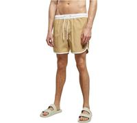 Urban Classics - Short de bain rétro pour homme - Blanc/Beige uni - Taille S