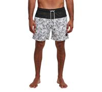 Urban Classics Short de bain Low Block Pattern Blanc 2XL Homme