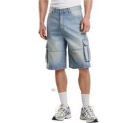 Urban Classics Tb7367-relaxed Denim Cargo Shorts, New Light Blue Dirty Washed, 32 Hommes
