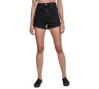 Urban Classics Short en Jean Lacé Taille Haute Femme Short Sexy Noir 30 98% Coton, 2% Élasthanne