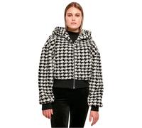Urban Classics Ladies Short Oversized Aop Sherpa Jacket Blackhoundstooth Taille: XS | Manteaux en fausse fourrure Outlet | Femme | Le Noir