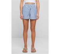 Urban Classics - Short rayé pour dames blanc/bleu - M