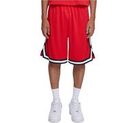 Urban Classics Stripes Mesh Shorts, Cityred/Black/White, S Homme