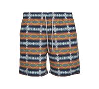 Urban Classics Shorts de bain 'Inka' bleu marine / citron vert / rouge pastel / blanc, Taille S
