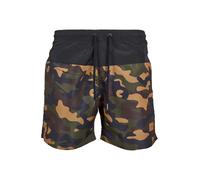 Urban Classics – Short de bain Block Homme – Camouflage forêt/Noir – L – 100% nylon