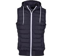 Urban Classics Small Bubble Hooded Vest Manche, Multicolore (Noir/Blanc 50), S Homme