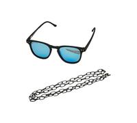 Urban Classics Sonnenbrille Sunglasses Arthur with Chain Lunettes de Soleil, Black/Blue, Taille Unique Mixte Enfant